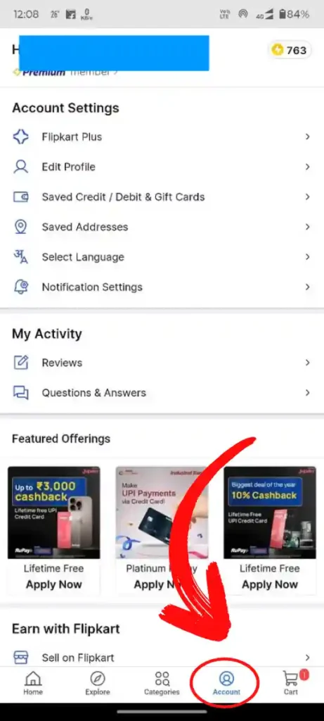 How to credit card in flipkart